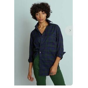 WEARCISCO Tartan Plaid Flannel Shirt Blue/Green Size XS
